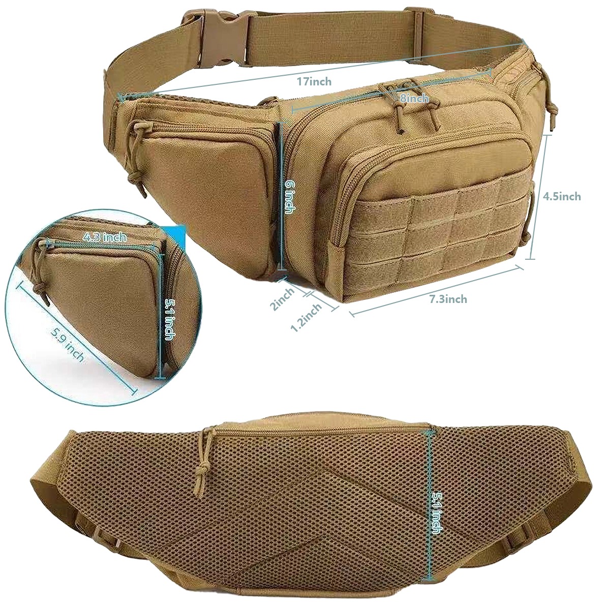 Torba taktyczna MOLLE do ukryt – Edc Concealed Carry Fanny Pack recenzja i cena