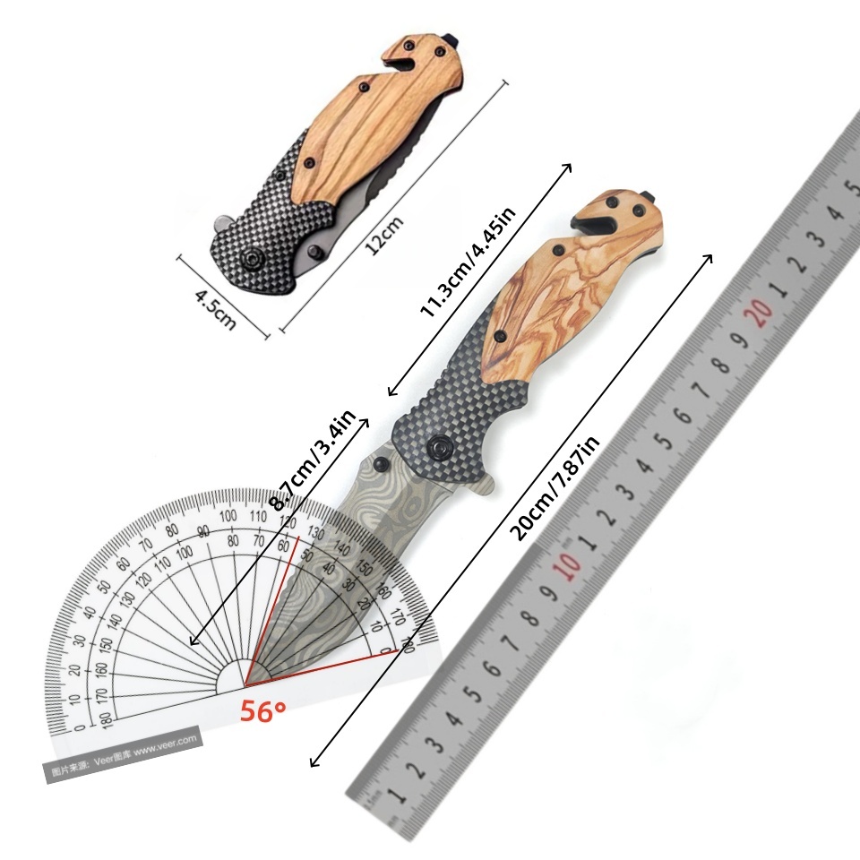 Składany nóż ze wzorem damasce – Edc Concealed Carry Knife recenzja i cena